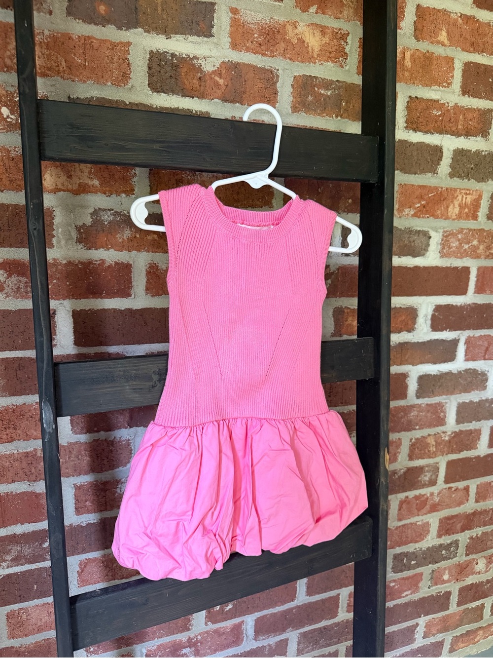 GB girls Bright Pink Sleeveless Bubble-Hem Dress